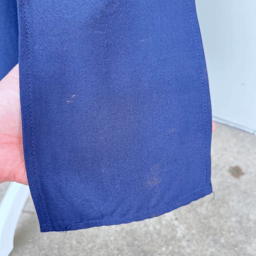 VTG 80s 90s Navy Dress Paneled Hem Satin-Lined Minimalist Made in USA, S - Picture 11 of 13
